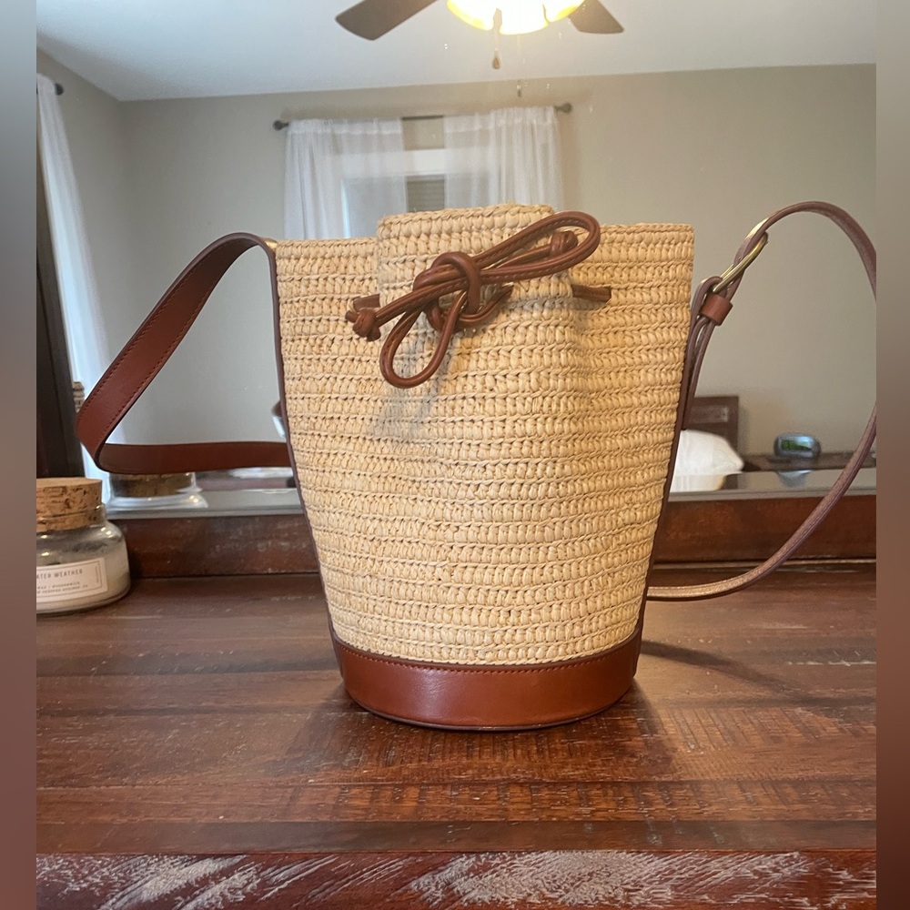 Sézane Mini farrow Raphia Bucket